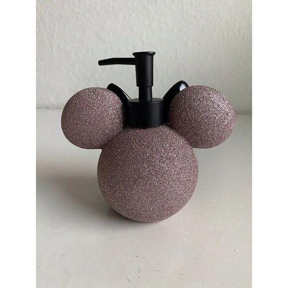 DISNEY Minnie MOUSE Rose Gold Glitter Black Ears SOAP Lotion DISPENSER With PUMP - Picture 4 of 9